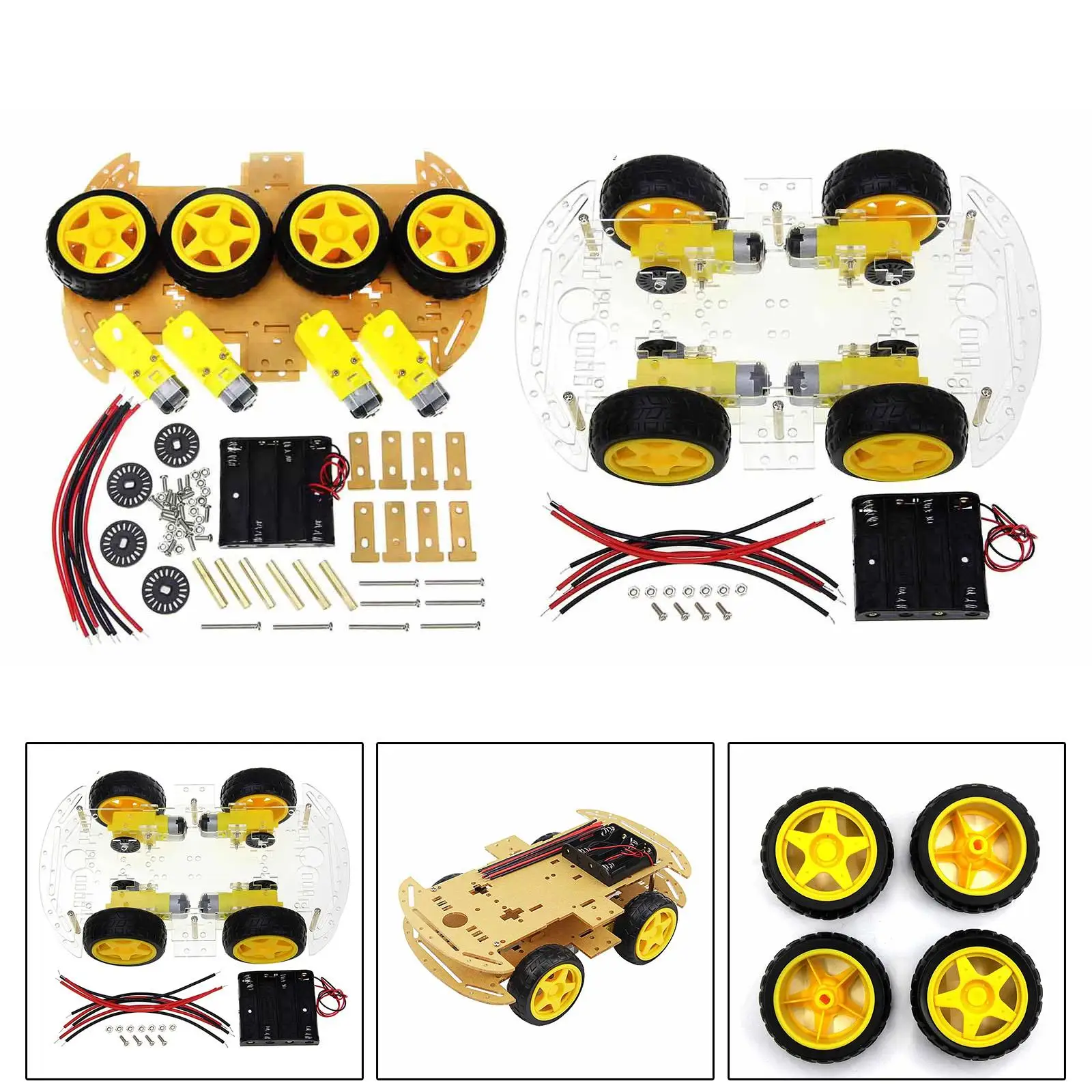 

RC Car Chassis Kits Easy to Install DIY Projects Motor for Home School Teens