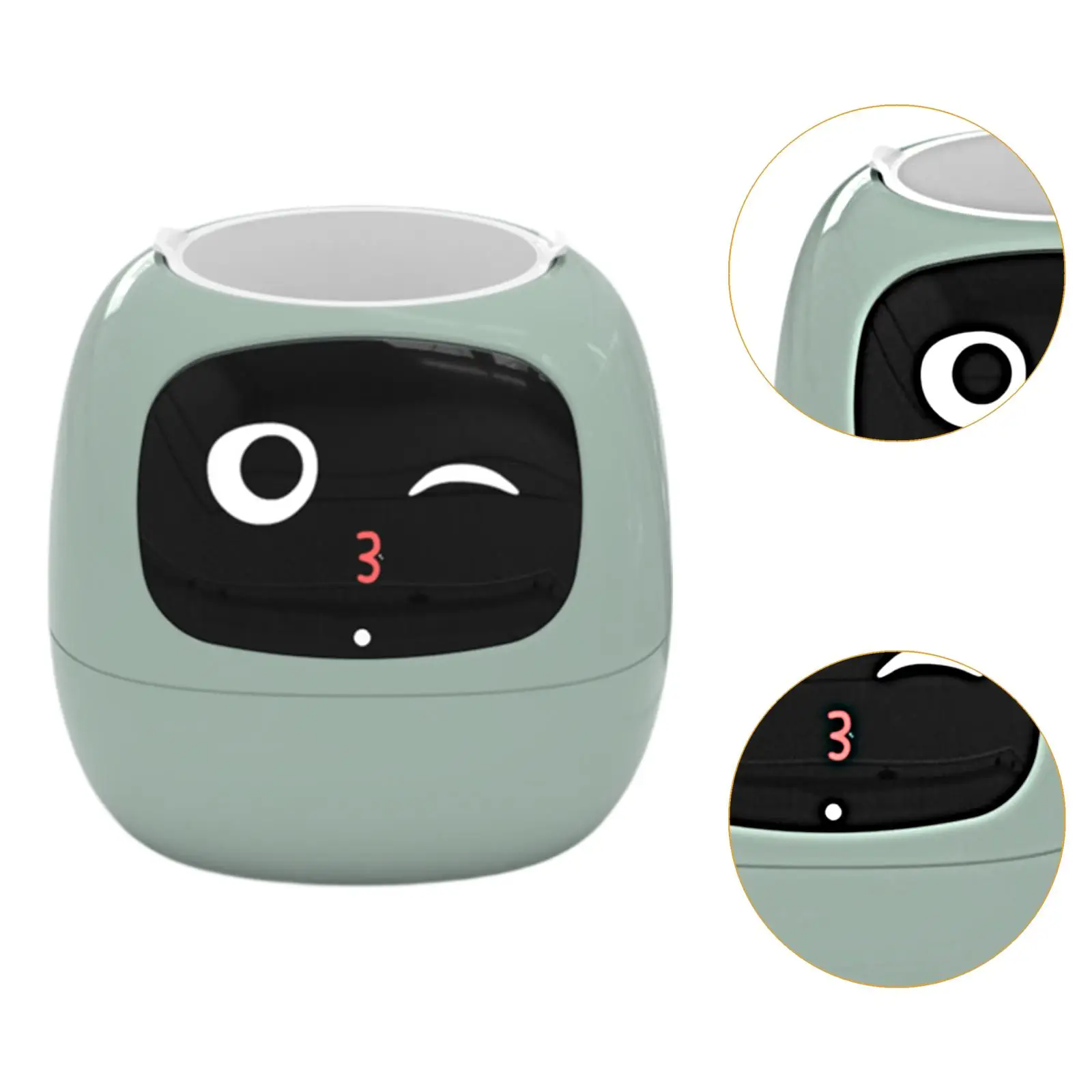 Smart Flowerpot Plant Pot Multiple Expressions Time Weather Display Neat Desk Setup Gift Smart Pet Planter for Home Garden Desk