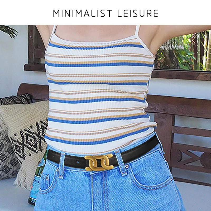 1 Stück Damengürtel für Jeans, Damen-Ledergürtel mit goldener Schnalle, Designer-Gürtel für Hosen, Jeans, Kleider