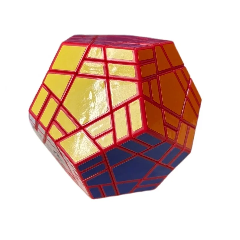 Aj split megaminx edição limitada cubo mágico 5x5 dodecaedro twisty quebra-cabeça cubo mágico cubo vermelho inteligência brinquedo presente do miúdo