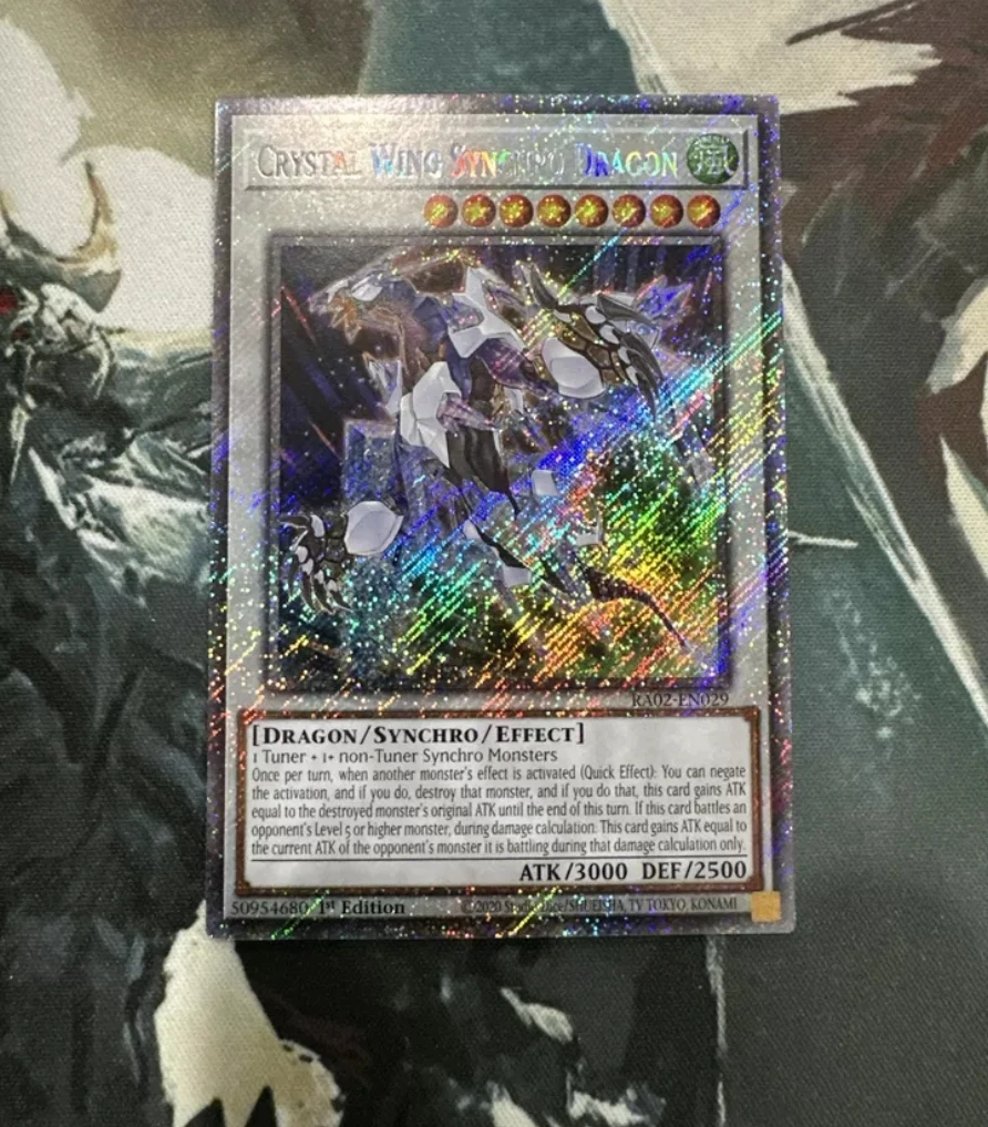 

Yugioh KONAMI TCG RA02-EN029 Crystal Wing Synchro Dragon Platinum Secret English 1st Edition Collection Mint Card