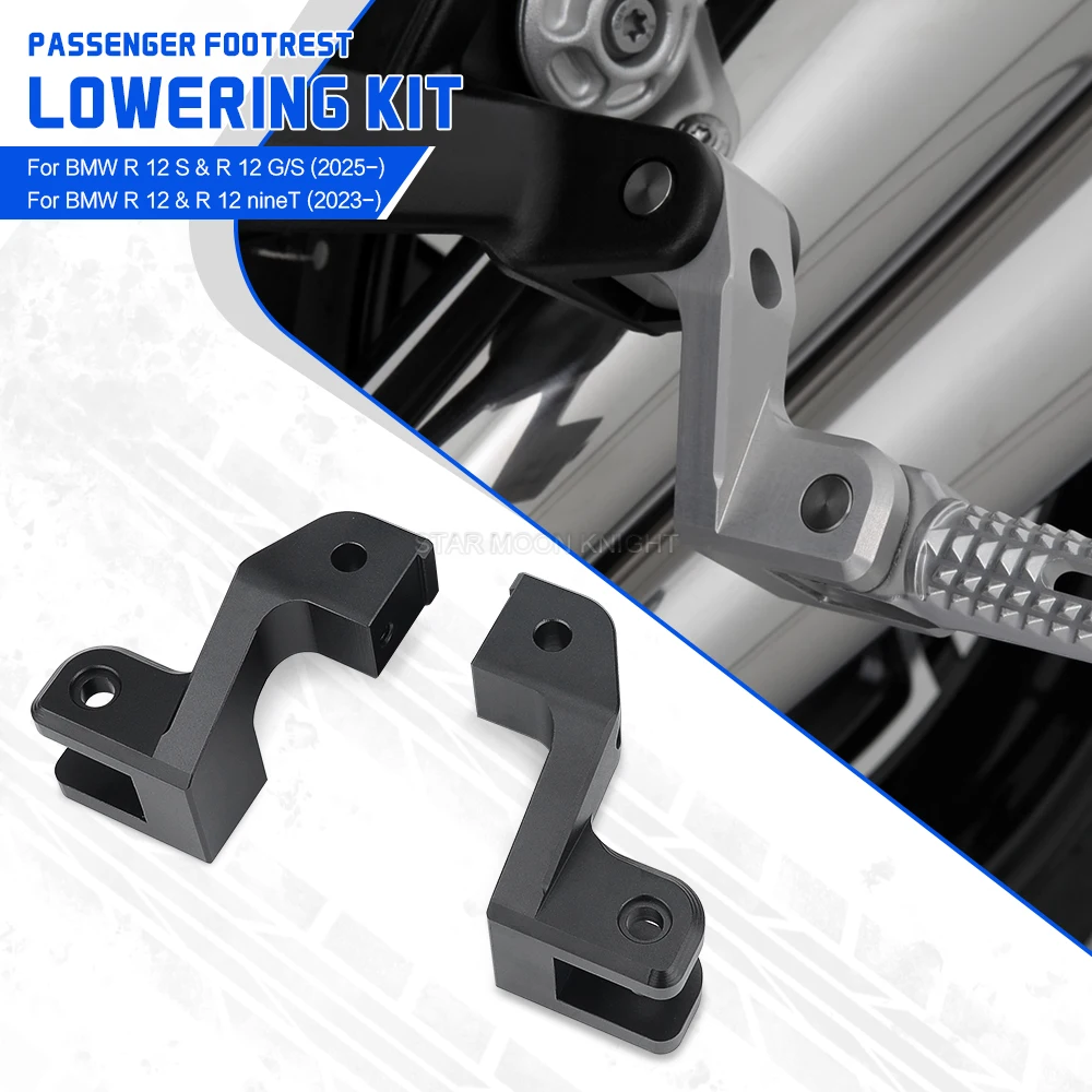 R12 Passagier-Fußrasten-Tieferlegungskit für BMW R 12 R12 NINET (2023-) R12S R12 G/S (2025-) Motorrad-Fußrastenverstellung Hinteres Pedal
