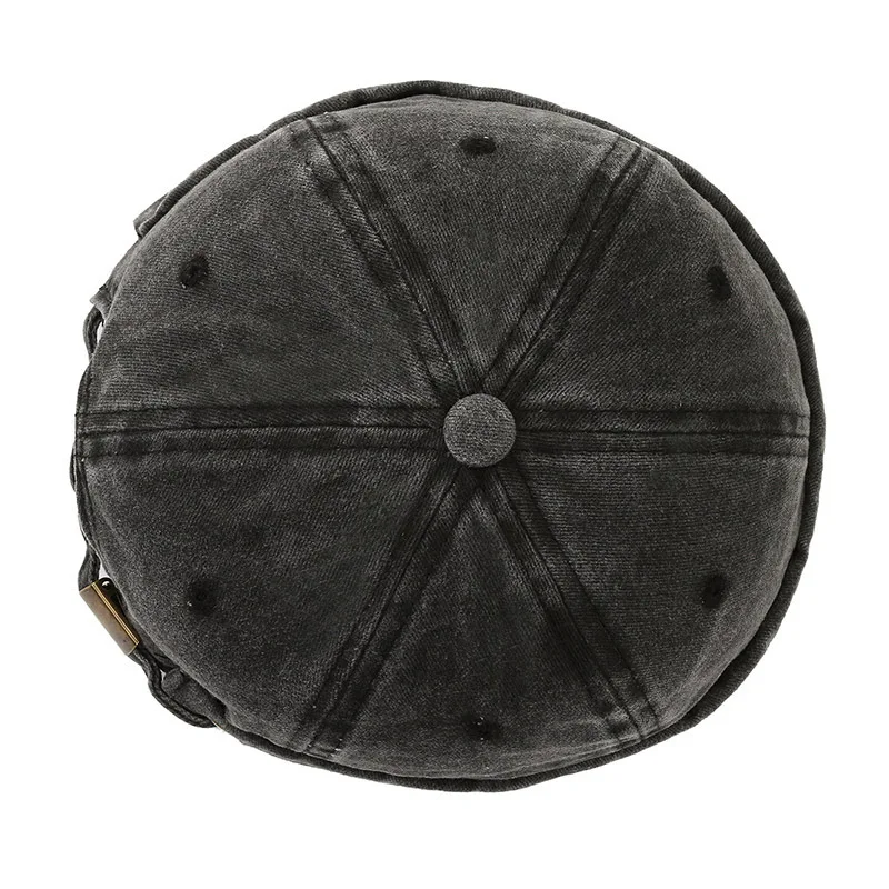 Street-Style Soft-Top Washed Hip-Hop Kappe - Unisex & Vielseitiger Farmerhut – Detail 3