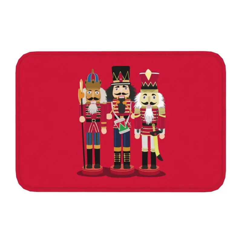 Nutcracker Soldier Toy Christmas Gift Front Floor Door Entrance Mat Outdoor Bathroom Kitchen Doormat Garden Carpet Rug