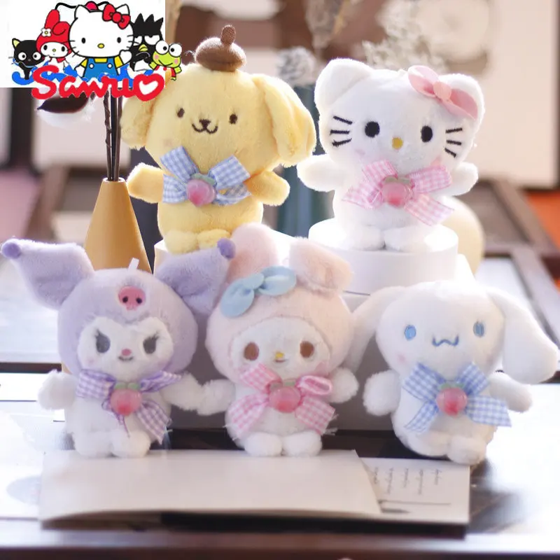 

Cute MINISO Melody Kuromi Hello kitty Cinnamoroll Pendant Plush Doll Backpack Bag Pendant Accessories Baby Keyring about 11cm