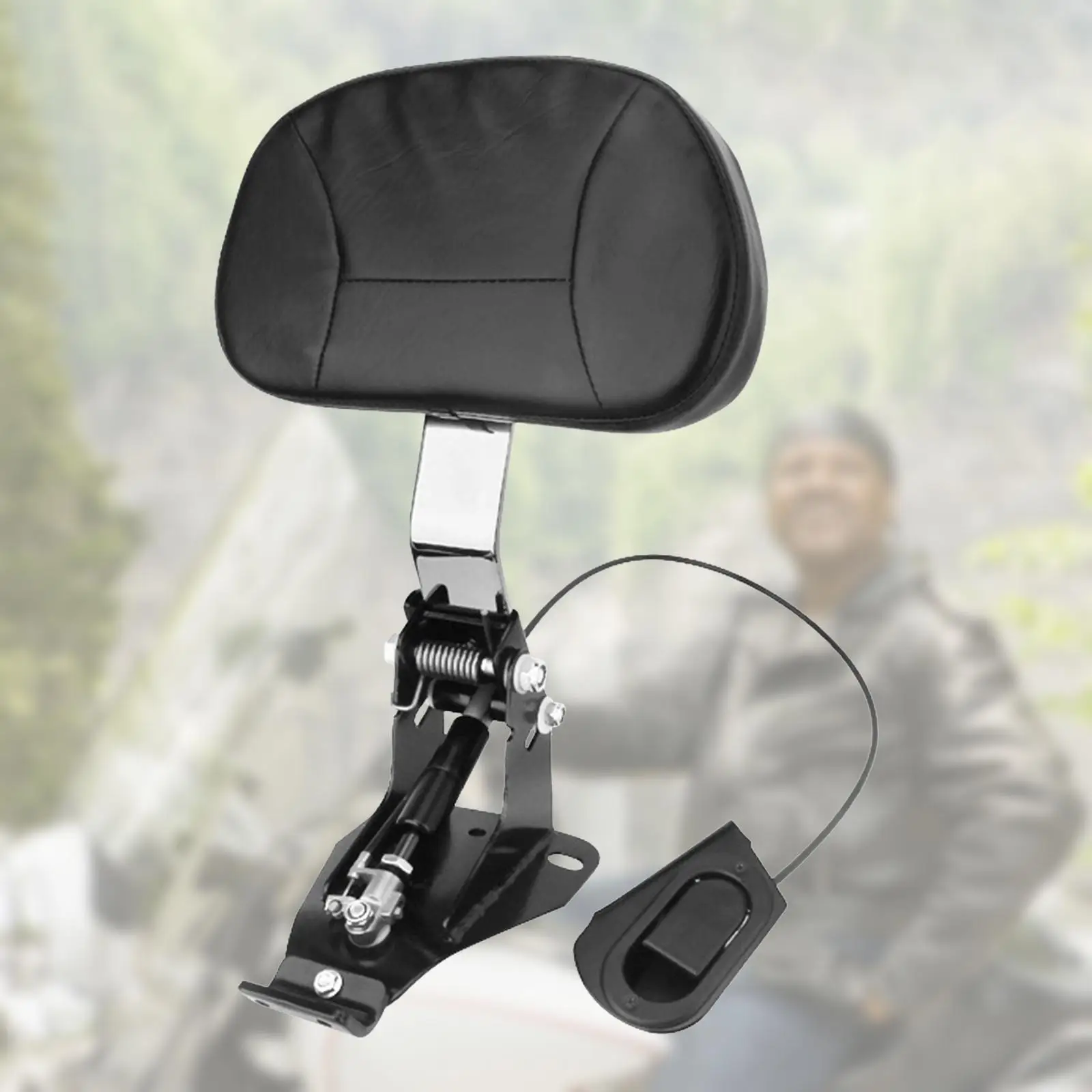 

Driver Backrest Pad Motorbike Accessories Replacement Detachable Adjustable PU Lether Sturdy Upgrade Soft Pad Riders Backrest