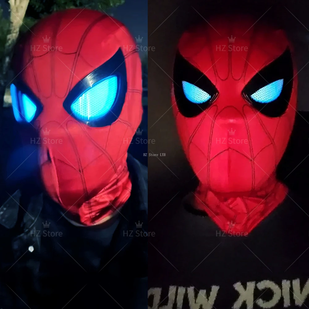 หน้ากากสไปเดอร์แมนของเล่น พร้อมดวงตาขยับได้และไฟ LED ควบคุมด้วยวงแหวน ของเล่นหน้ากากคอสเพลย์สไปเดอร์แมนสำหรับแฟนๆ ของขวัญวันเกิด