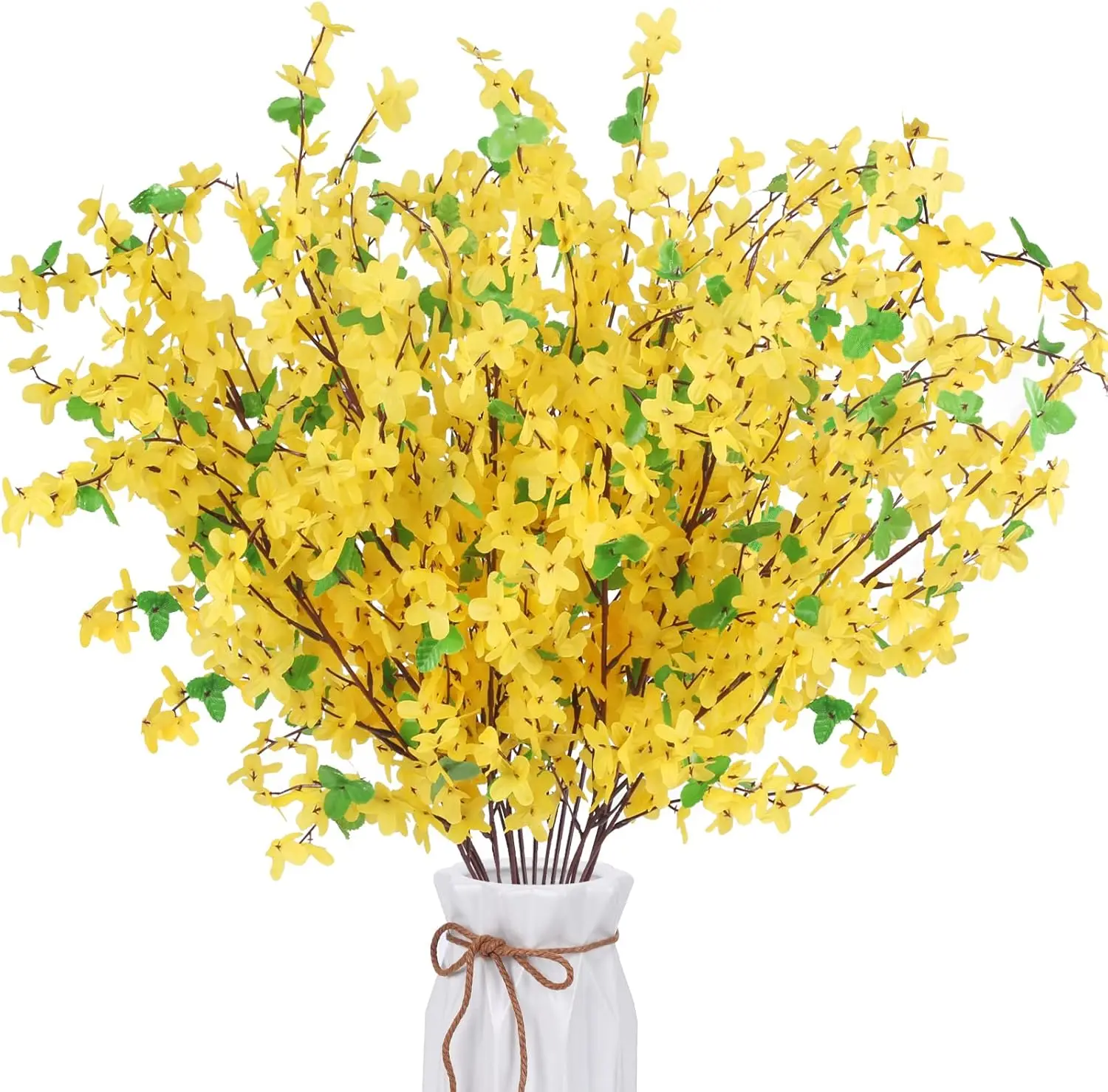 

Yellow Silk Forsythia Stems Artificial Forsythia Branches Fake Winter Jasmine Long Stem Spring Floral for Wreaths Home Decor