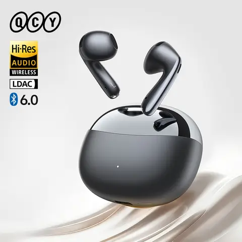 QCY AilyBuds E50 Wireless Earphone H25HT11A Realtime Adaptive ANC Bluetooth 6.0 Earbud LDAC Hi-Res 6 Mic Multipoint Connection