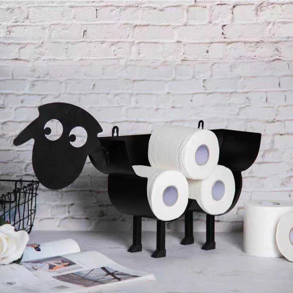 Porte-papier hygiénique en forme de mouton mignon et de chiot, boîte de rangement pour mouchoirs chauds, support de rouleau de cuisine, accessoires HODecor T1