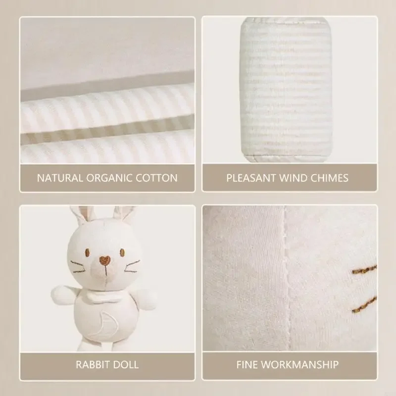 Lit bébé en coton naturel, jouet Mobile pour développement sensoriel 0 à 12 mois, siège voiture, poussette, carillon