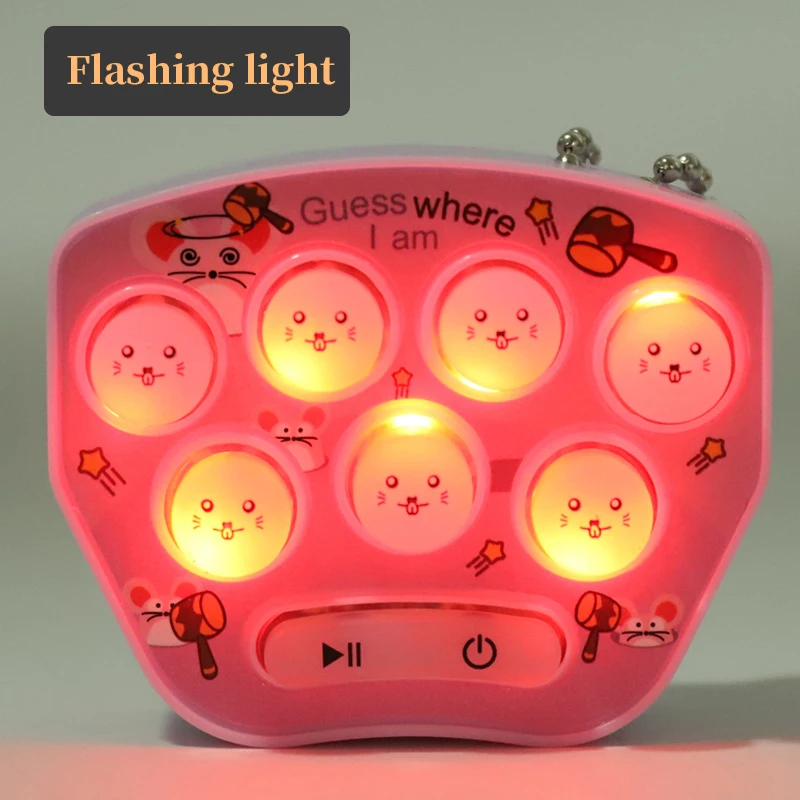 Handheld LED Jogo Eletrônico Brinquedo de Alívio de Pressão Sensorial Toy Chaveiro para Mochila e Decoração de Chaves Mine Whack-A-Mole Game