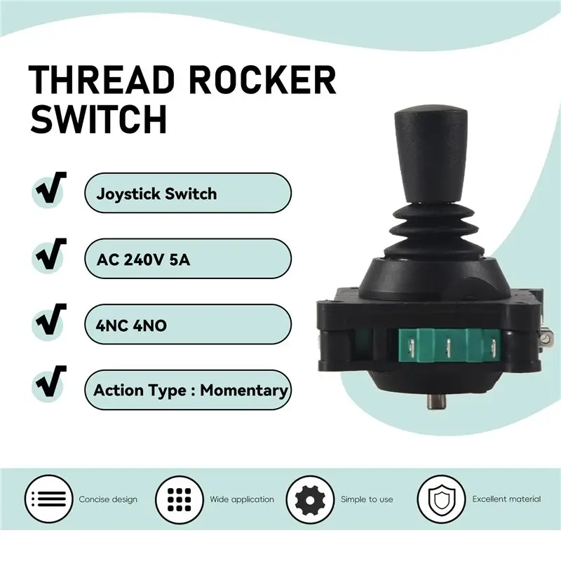 AEE3-Joystick Switch AC 240V 5A 4NO 4NC Momentary 2.5Mm Fixing Thread Joystick Switch