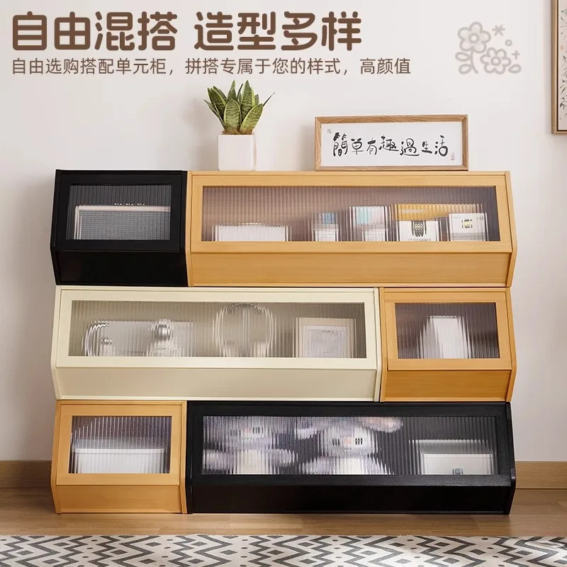 خزانة تخزين متعددة الوظائف قابلة للتكديس مع غطاء، صندوق تخزين متنوع، صندوق تخزين منزلي، خزانة بجانب السرير