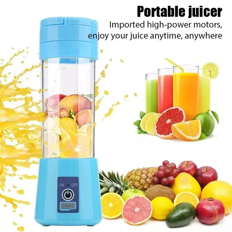 

1pc 380ml Electric Fruit Juicer Home USB Rechargeable Smoothie Maker Blenders Machine Sports Bottle Juicing Cup Kitchenaid