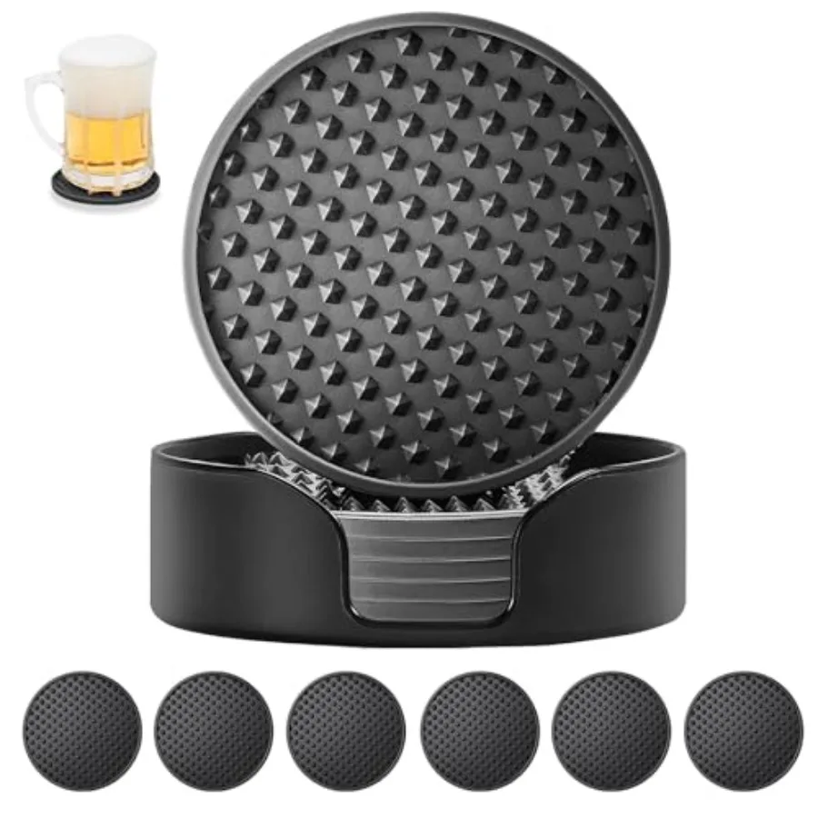 

Набор силиконовых подставок из 6 штук с держателями Подставки для напитков, пива, кофе, подходят для видов чашек, горячих или холодных напитков, коврик для чашек, планшетов