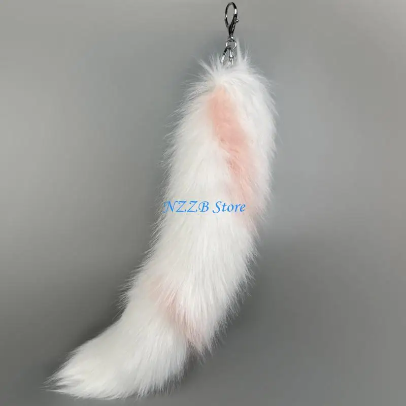

T21F Faux Furs Animal Tail Keychain Pendant Versatile Charm for Bags and Accessories