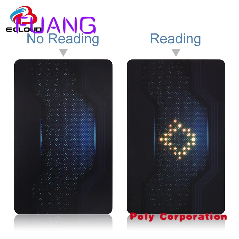 Custom  LED RFID PVC NFC Access Control Card Custom Flash Smart Hotel Key Card Brand Business LED NFC Card