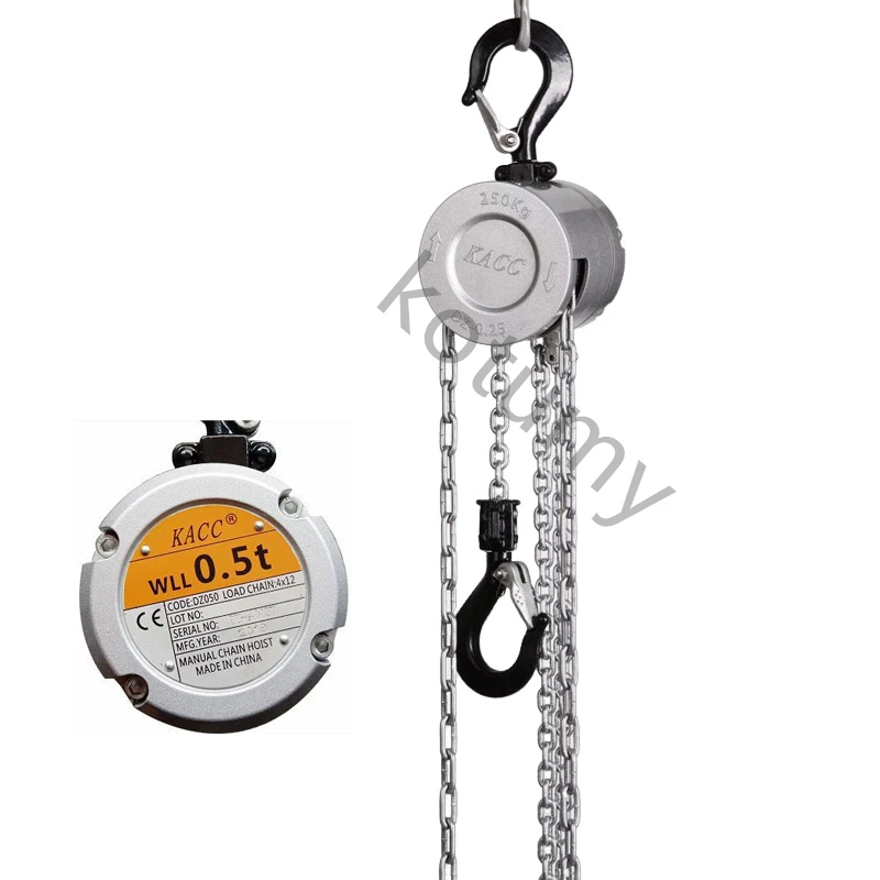 Mini Chain Hoist Aluminum Alloy Hand Cranked Chain Hoist 0.25/0.5 T Portable Manual Lever Block Lifting