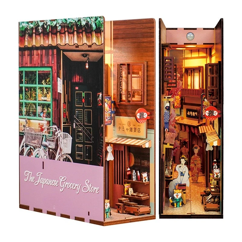 

Assembled bookend miniature store wooden ornaments creative cherry blossom gifts