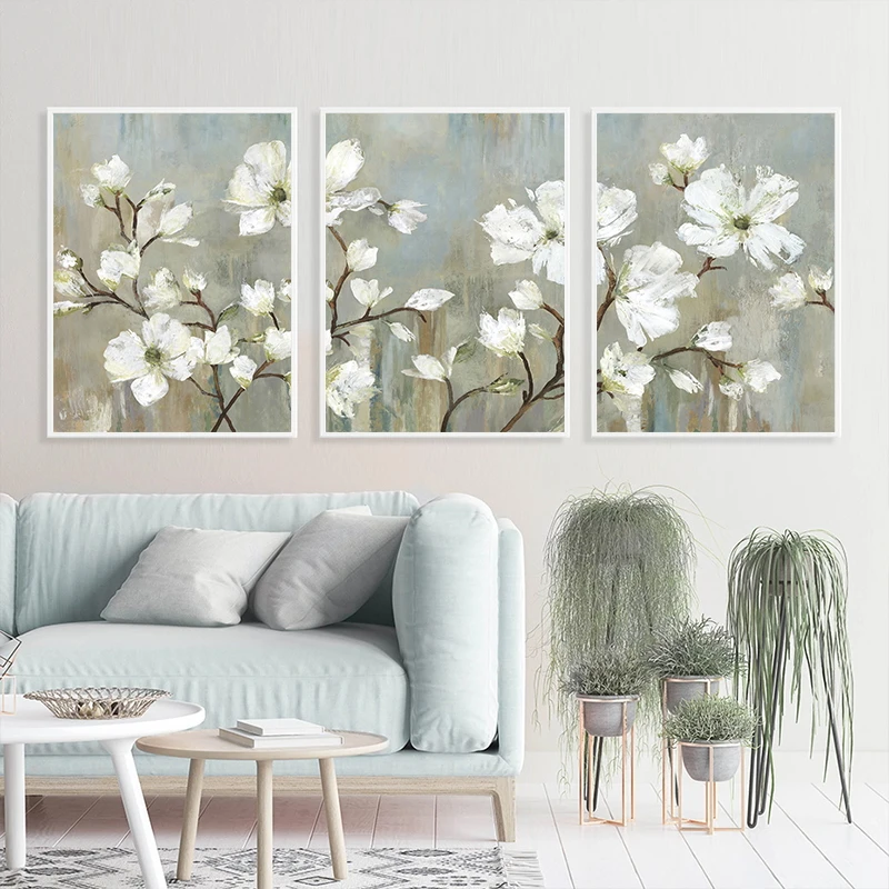 3Pcs/Set Minimalist Plant Flowers Apple Tree Canvas Poster Picture Wall Room Bedroom Office Nordic Style Home Decor Frameless