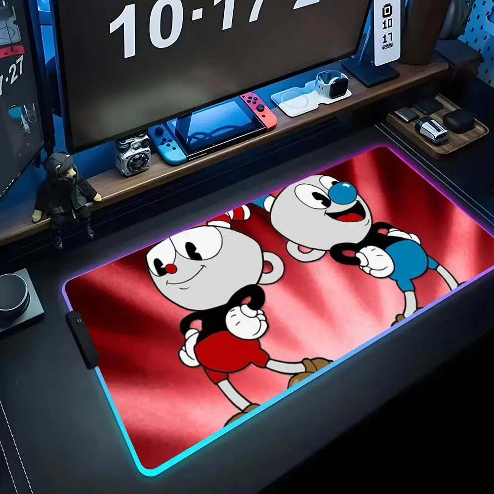 

Игровой коврик для мыши с чашечной головкой, RGB игровой коврик для мыши, большой светодиодный коврик для ПК, настольный коврик, светящийся коврик для мыши, большой коврик для клавиатуры, настольный коврик