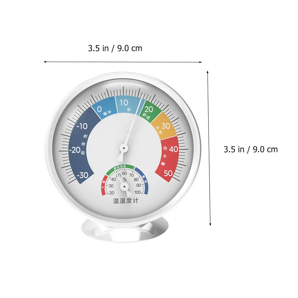 Mechanical Hygrothermograph with Dual Independent Temperature Humidity Display Warm Expression Design Wall Mountable Tabletop