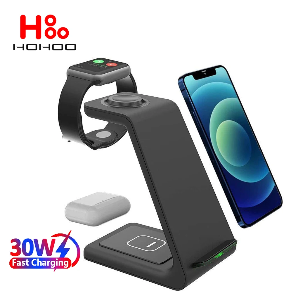 

3 in 1 30W Wireless Charger For Samsung Galaxy S24 S23 Ultra Buds 2 3 Pro Plus iPhone 15 14 13 12 Pro max Fast Charging Station