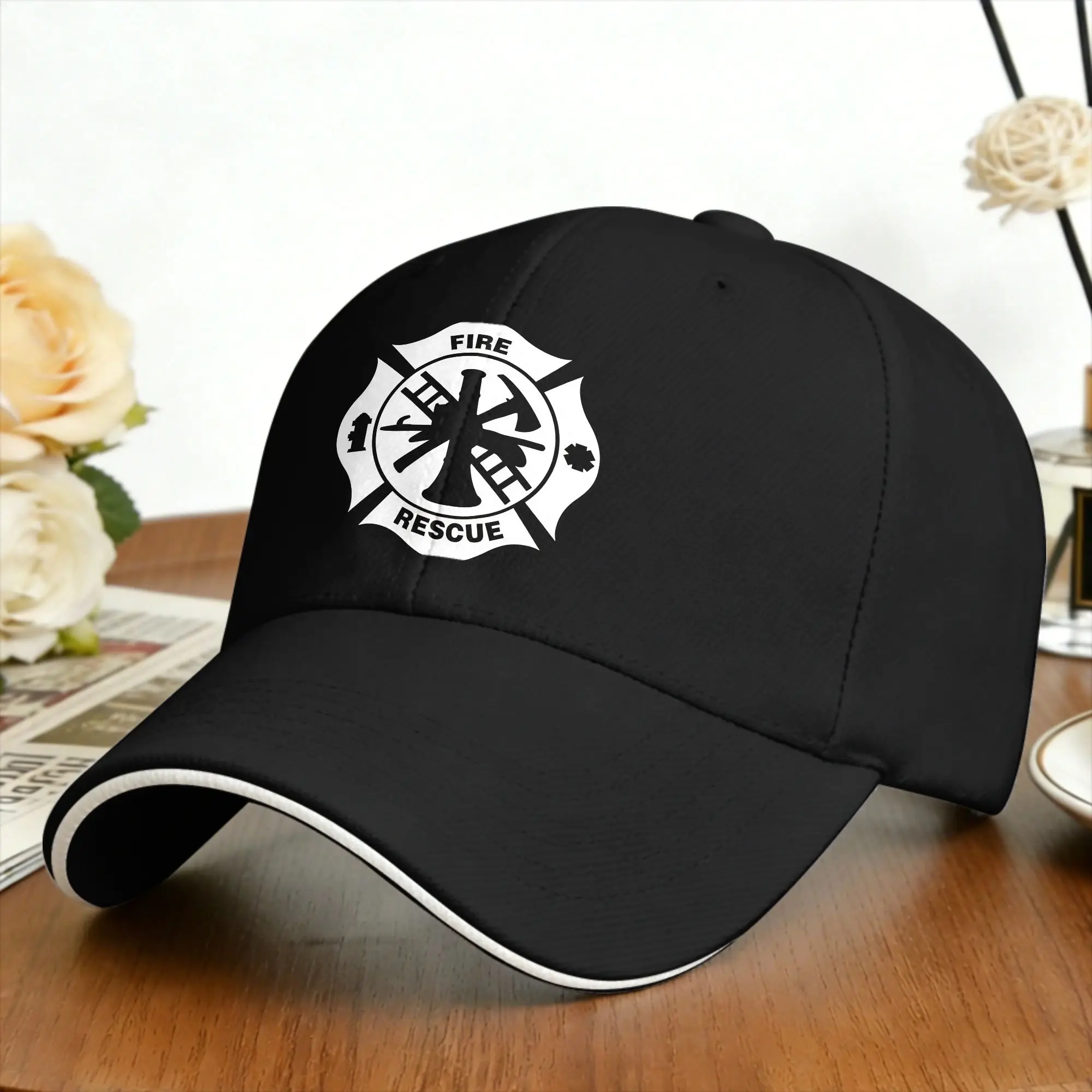 Fire Rescue Fire Department Maltese Cross Casual Baseball Cap Summer  Trucker Hat Outdoor Gym Hip Hop Hats Baseball Caps