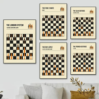 Chess Games and Openings Defence Posters Prints Canvas Printing Vintage Wall Art Picture for Living Room Home Decoration