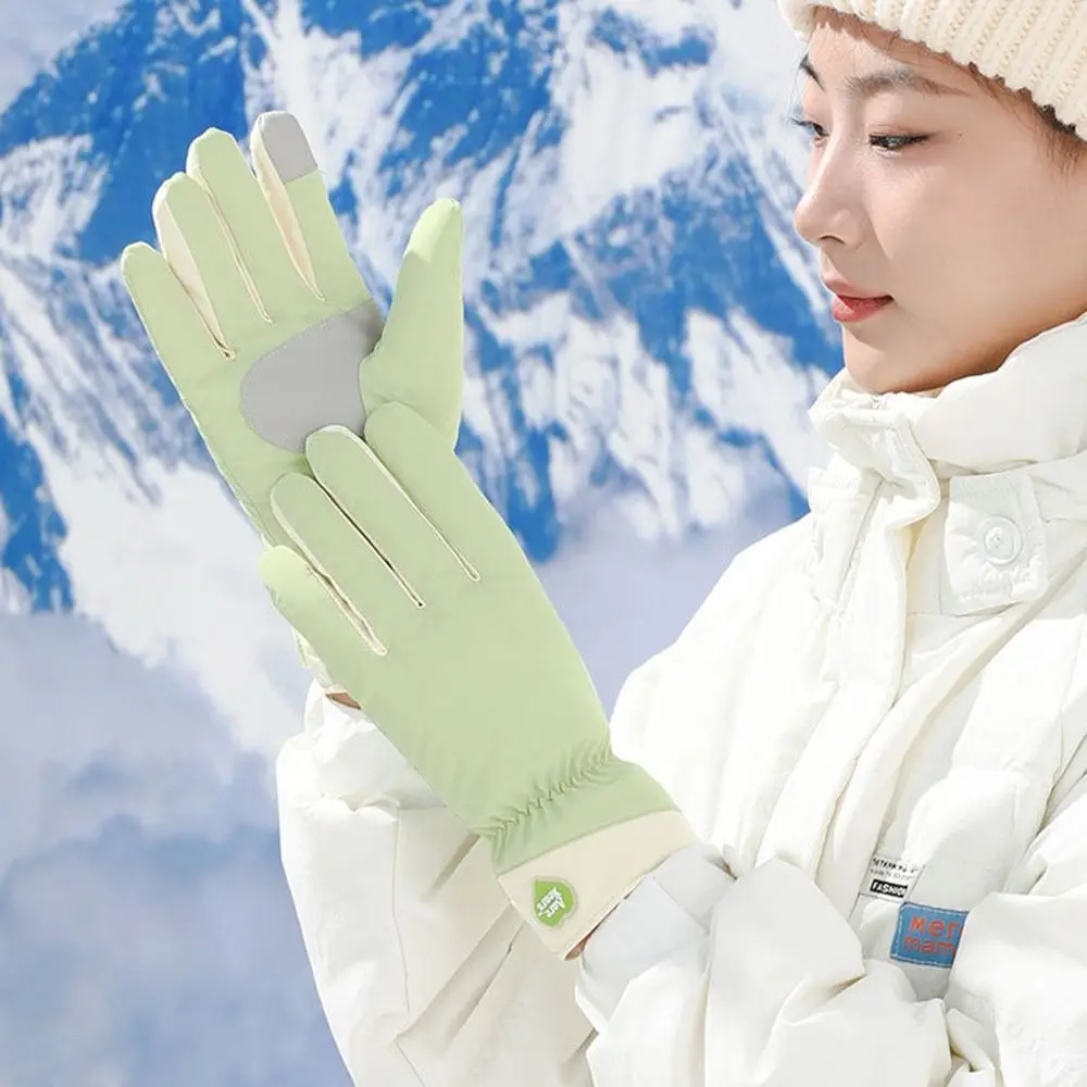 

Утепленные женские зимние перчатки с полными пальцами, сенсорные, для езды на велосипеде, лыжные, для вождения, морозостойкие