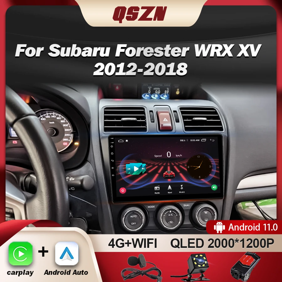 

QSZN For Subaru Forester 4 SJ XV WRX 2012-2015 2018 Carplay Stereo Car Radio Android 13 Multimedia Video Navigation GPS 2din DVD