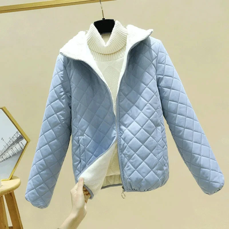 Fashion Women\'s Cotton Coat 2023 Winter Jackets Long Sleeve Lamb Down Thicken Warm Jacket Parkas Autumn Winter Parka Outwear
