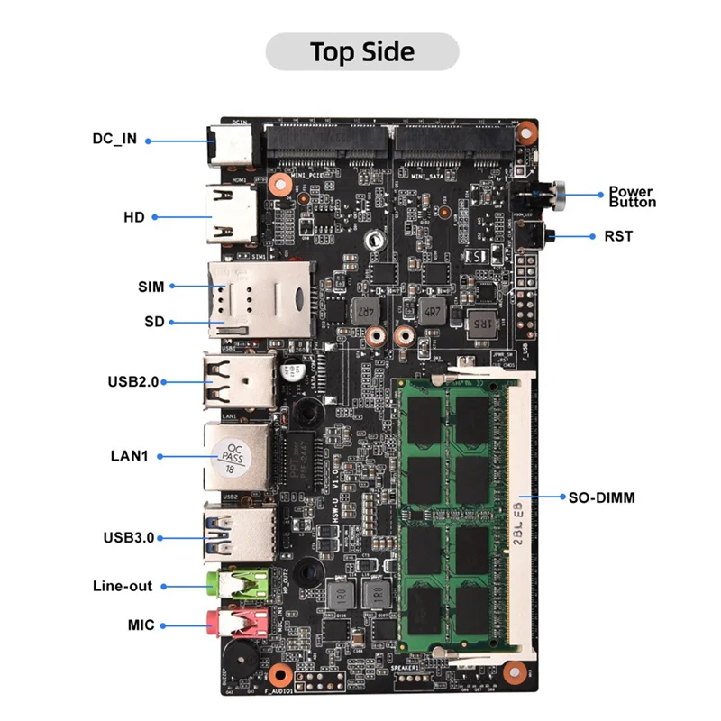 BT3 PRO Chassis HSW-U DDR3 8G 1600Mhz+128GB MSATA SSD Gigabit RJ45 Support 4K Resolution Mini PC Case Set (EU Plug)