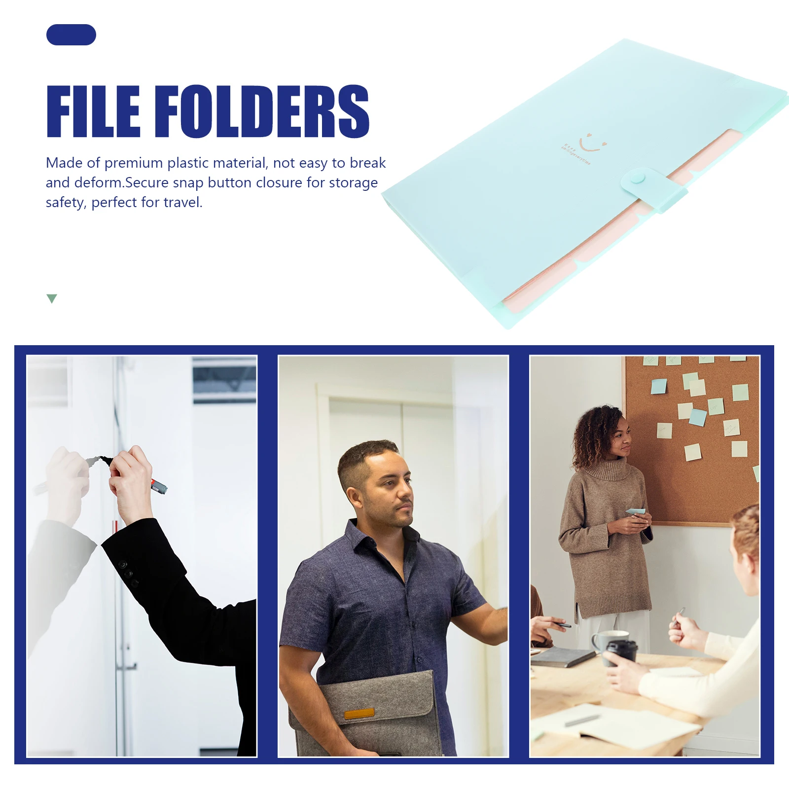 

Folder Expandable File Letter Size Plastic Envelopes Multi Pocket Folders with Paper Decorative