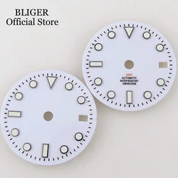 BLIGER Luminous White/Black 29mm Watch Dial Date Window fit NH34A NH34 GMT Automatic Movement Mens Watch Accessories