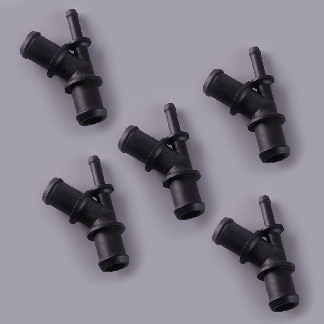 

5Pcs Universal Car 3 Way Y Heater Hose Fitting Pipe Barb Water Connector Adapter Black Plastic