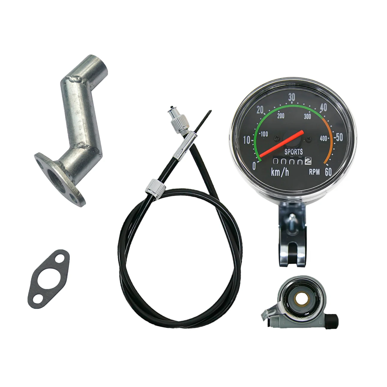 

32mm Offset Intake Manifold&Speedometer For 49cc 60cc 70cc 80cc Motorized Bicycle Short Offset Intake Manifold