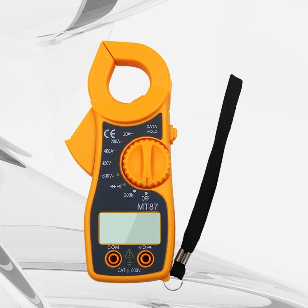 

Mt87 Digital Multimeter Clamp Meter Current Voltage Tester Orange Mini Compact Ac Measurement Data Hold Lcd On-Off Warning