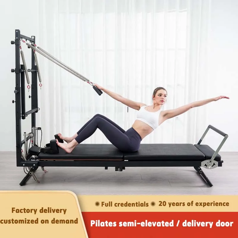 Aluminum Alloy Pilates Bed, Foldable Fitness Bed, Upgraded High-End Pilates Core Bed With Square Box
