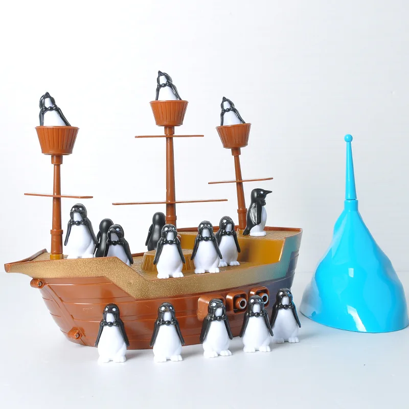 Kids Educational Toys Desktop party game Pirate Boat Puzzle Toys Board Game Balance Penguin Pirate Ship For Children funny Gift