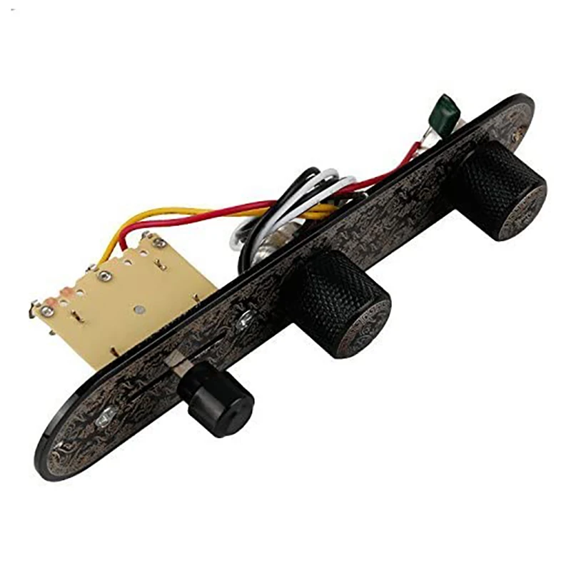 Placa de controle de guitarra carregada com interruptor de 3 vias para guitarra Telecaster preta