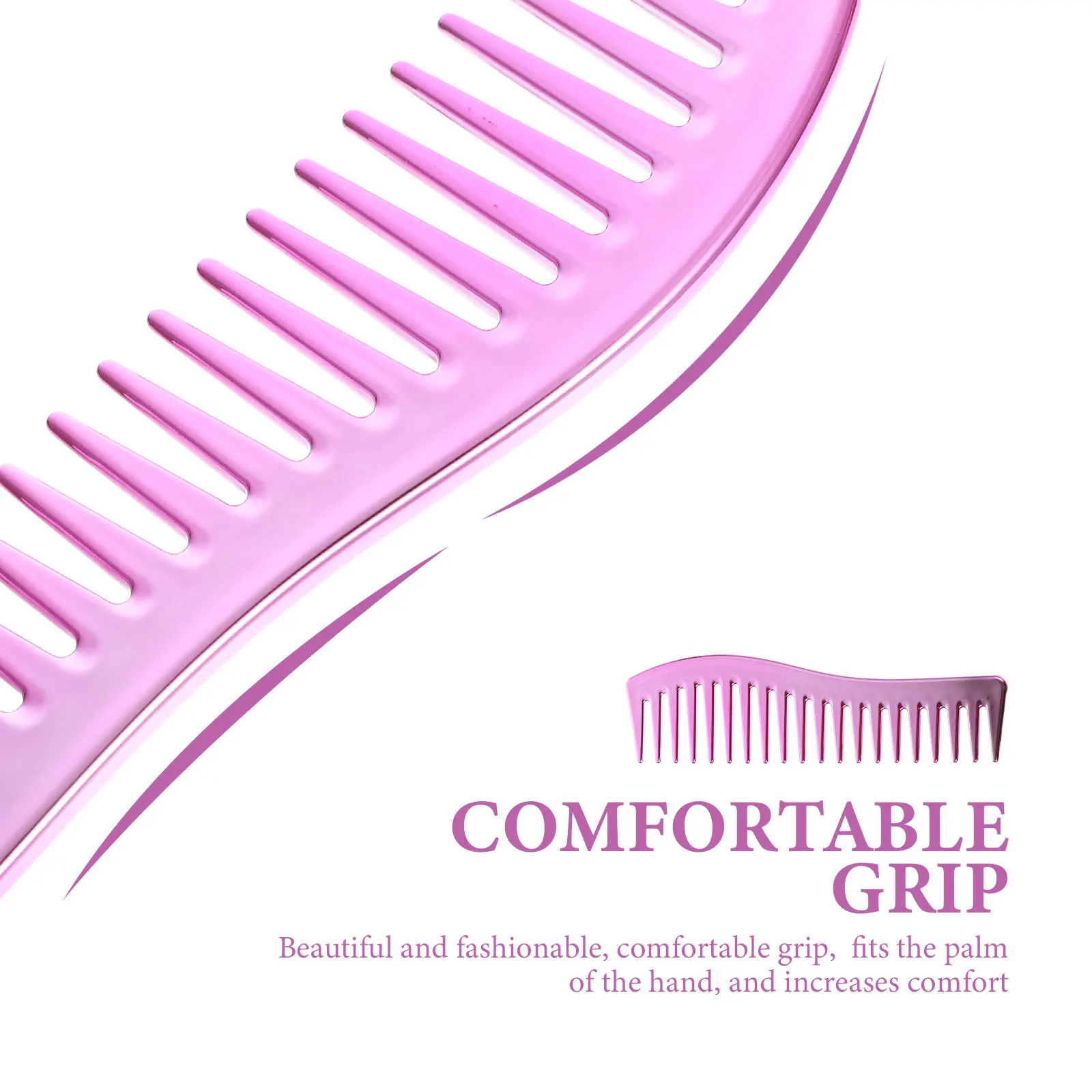 

Electroplated Pink Hair Comb Wide Tooth Design Styling Comb for Men Women Salon Use Smooth Hairdressing Tool Wide Tooth Combs