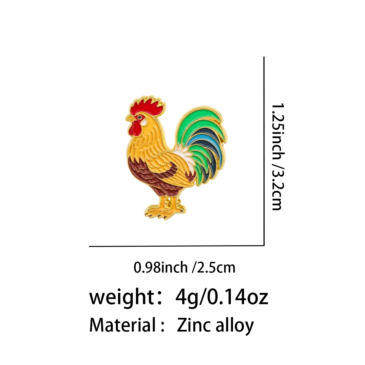 2pcs Cartoon Rooster Lapel Pins for Backpacks Soft Enamel Pins Women Brooch for Clothes Briefcase Badges Accessories Gifts
