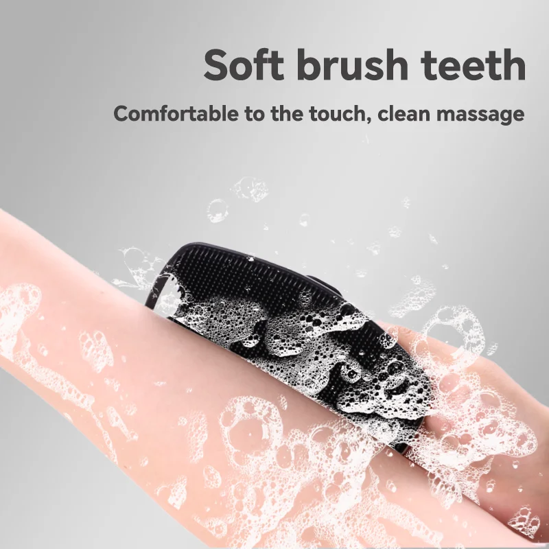 Silikon-Massage-Badebürste mit Haken, weiche Peeling-Badehandschuhe, Babypartys, Reinigungsbürste, Entferner, Peeling, Duschen, Blase