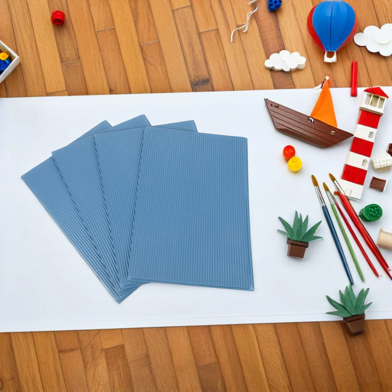 

4 Sheets Miniature Roof Tiles Simulation PVC Architectural Roofing Materials for DIY Micro Landscapes Dollhouse Sand Table Mini