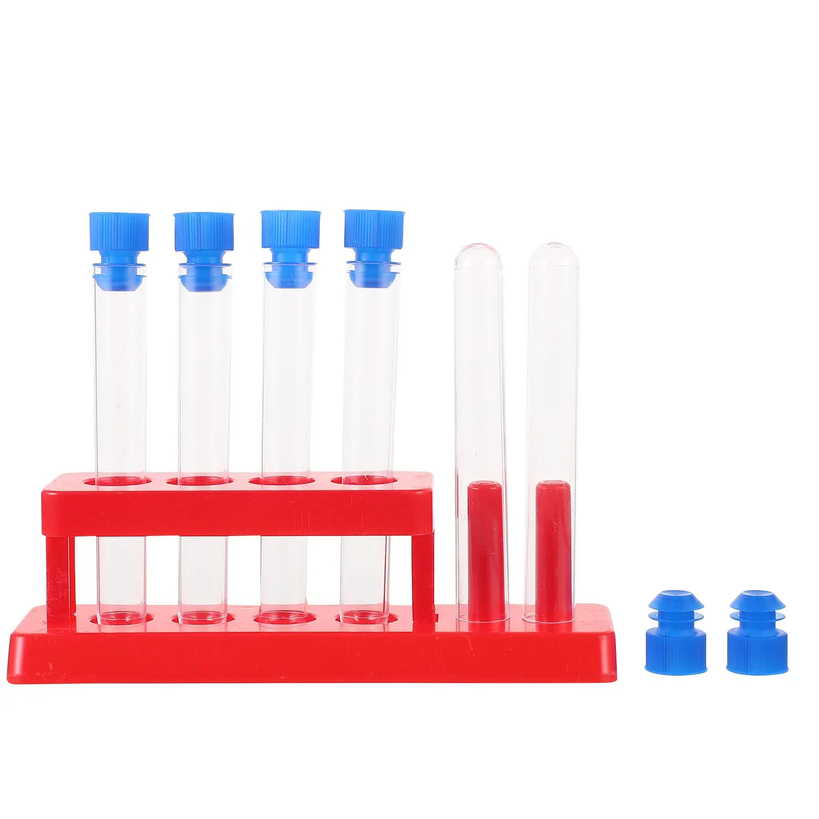 

5pcs Plastic Test Tubes for Kids Science Learning Clear Tubes with Rack Lightweight Safe Smooth Surface