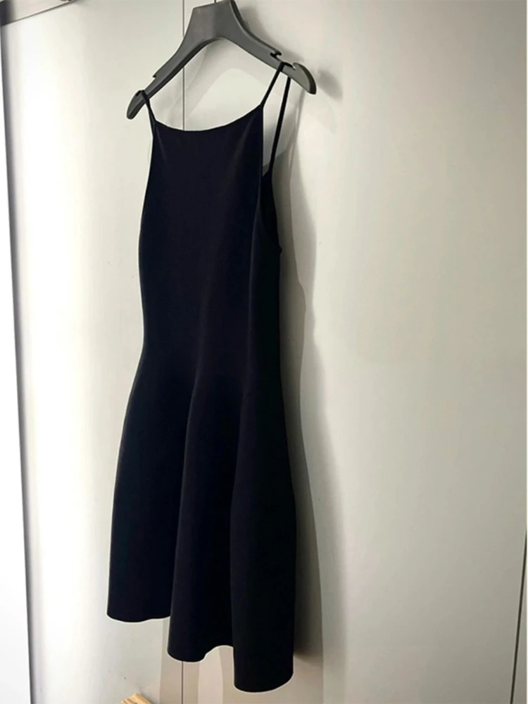 

Ele Bla Strapl Dr Sexy Commute Tea Break High-End Ocn Slim Fit Silk Women's Faion Summer 2023 No Sve