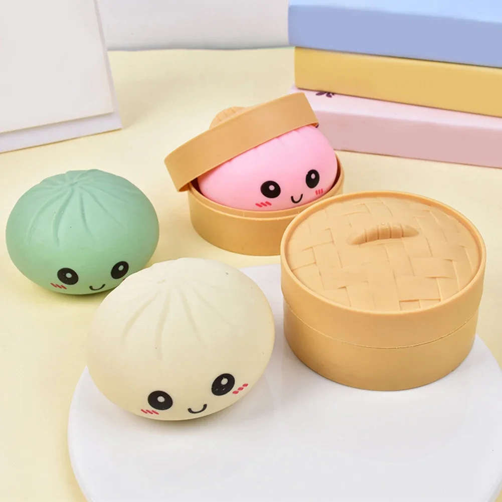 Steamed Stuff Bun Anti-Stress Ball Fidgets Toy Dumpling Squi