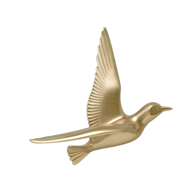 Simple 3D Three-dimensional Bird Wall Hanging Living Room Decoration Golden Animal Bird Wall Hanging Sofa TV Decor Accessories